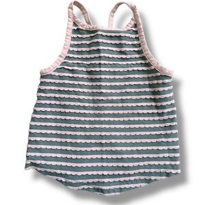 Matilda Jane Scalloped Tank Top - Olive and Light Pink